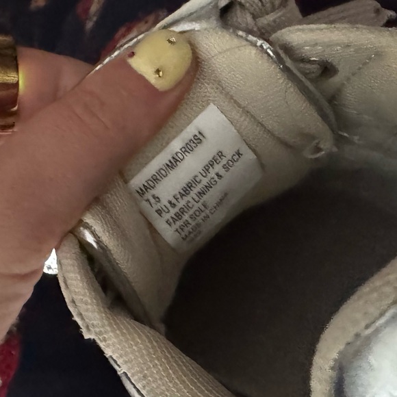 Silver Metallic Sneakers with Tan Soles - Picture 5 of 5